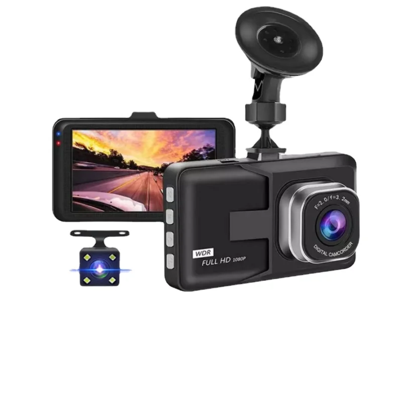 

Full HD 1080P Dual Lens Dash Cam Front Rear Vehicle Black Box Car DVR Video Recorder With Night Vision Driver Recorder In Black