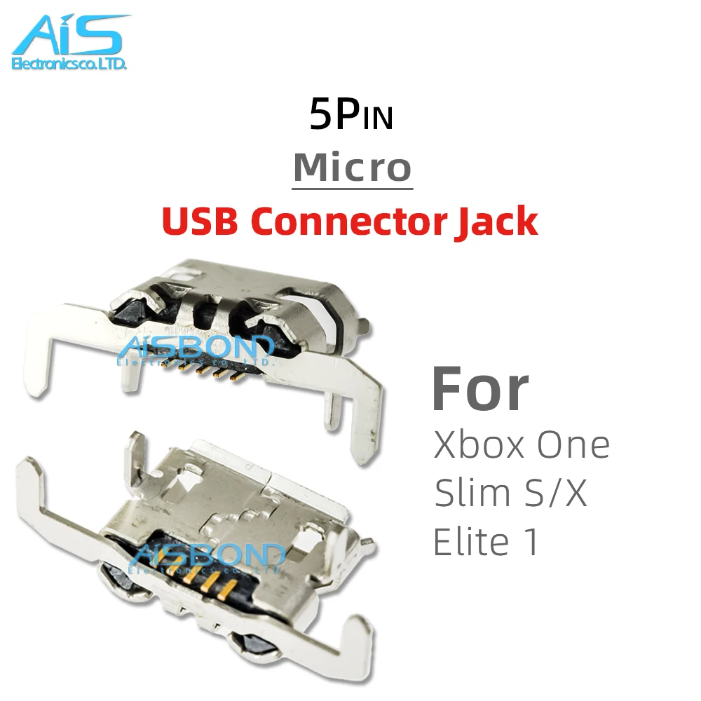 

5Pcs/Lot USB Micro Charging Port Jack socket charger Connector dock For Xbox One Slim S X Elite 1 Controller