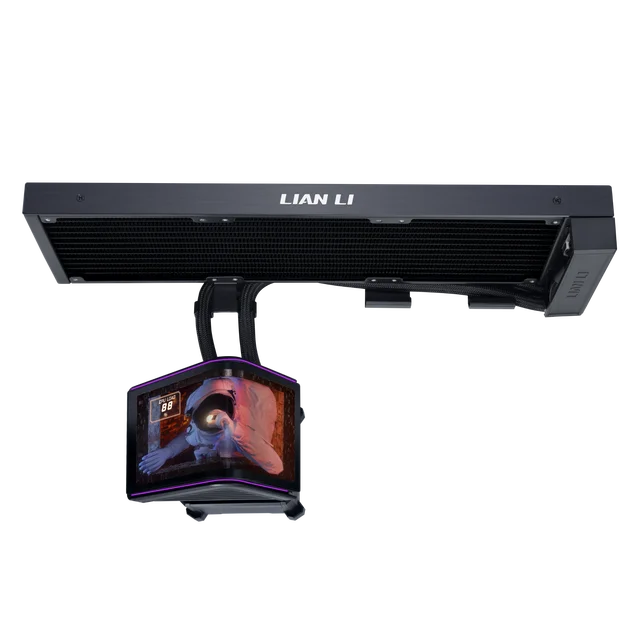 LIAN LI Hydroshift II OLED Curved Liquid CPU Cooler 360mm AIO 6.67" Screen 3D Animation Effects Low Noise LGA1851/1700 AMD AM5/4 3