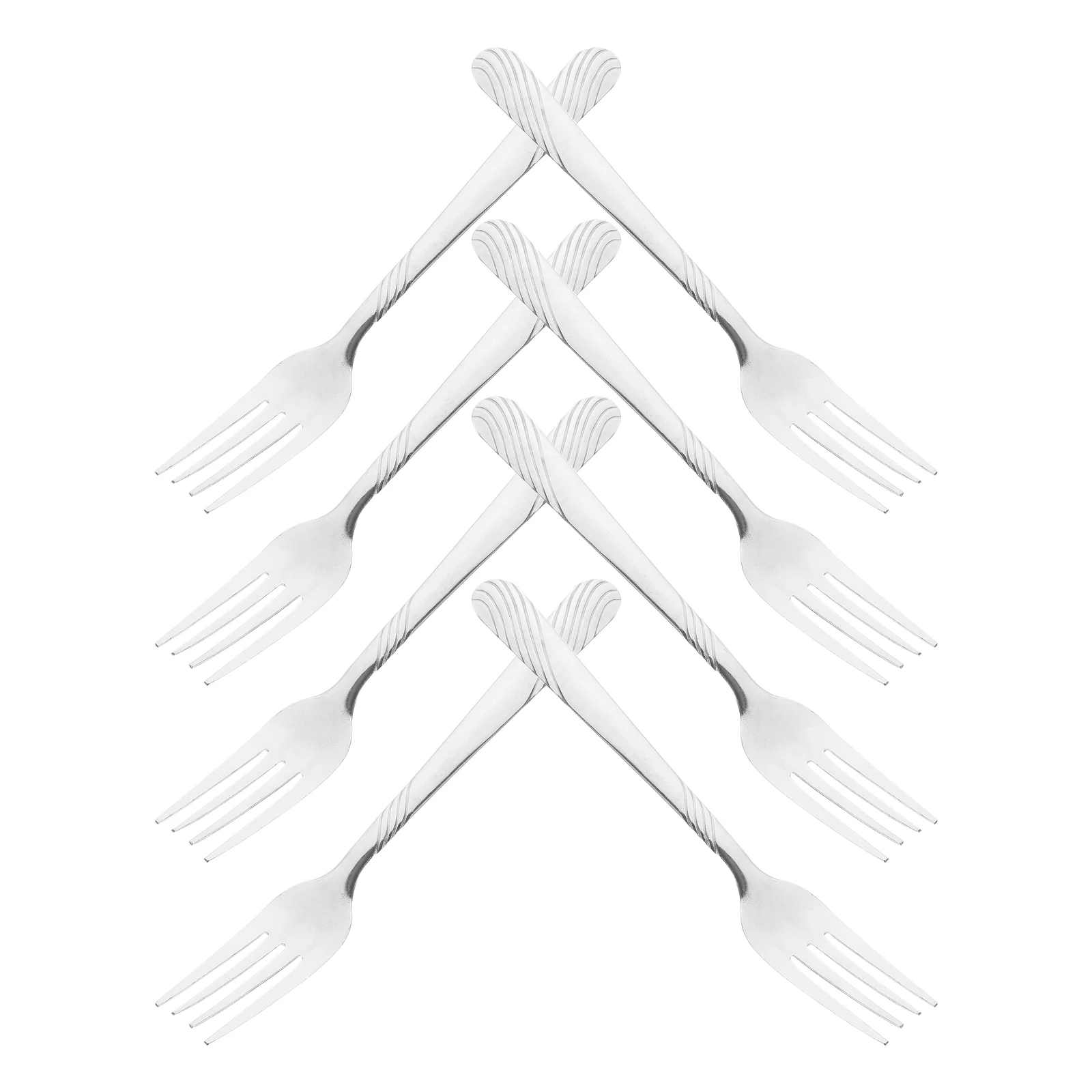 

8 Pcs Fork Stainless Steel Dessert Pattern Salad Forks Silver Dinner Silverware Pasta Serving Hotel