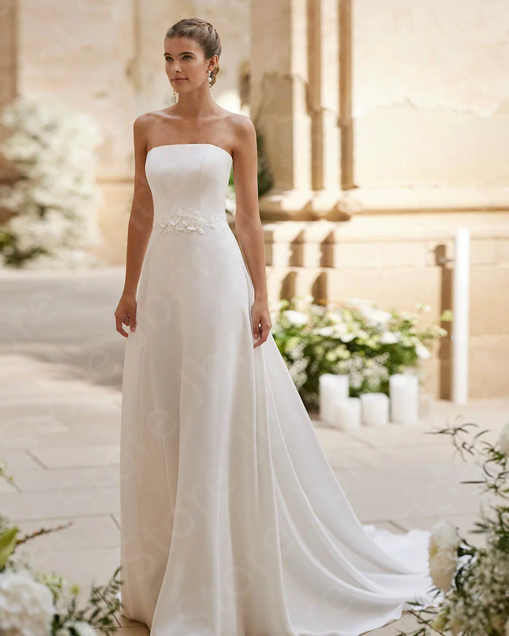 Customized Gorgeous Two Pieces Wedding Dresses with Shawl Bridal Gowns Strapless Bride Dresses Lace Wedding Gowns 2025 On Sale