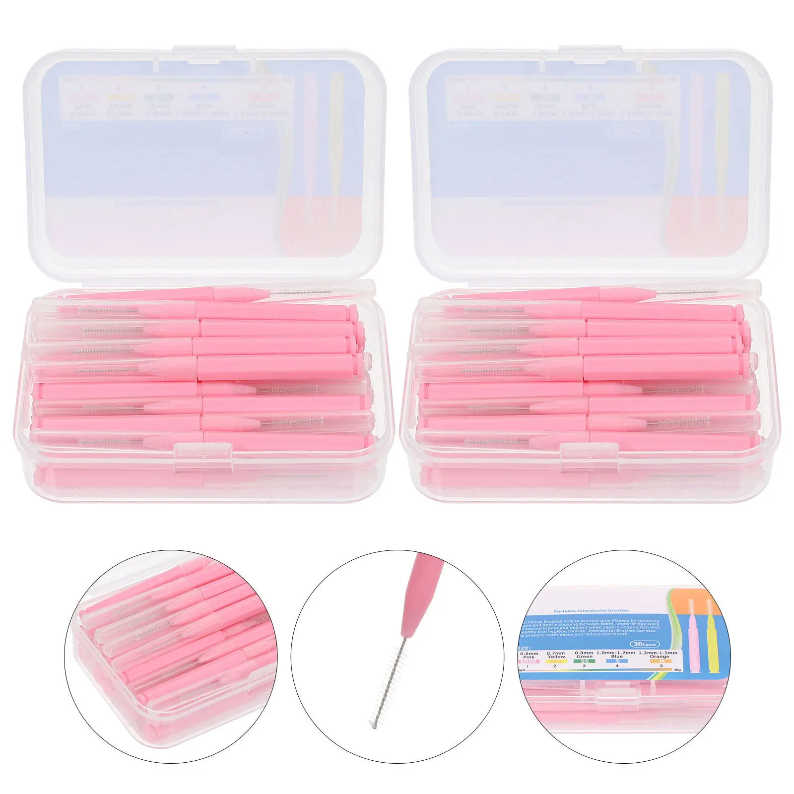 60Pcs Interdental Brushes Premium Stainless Steel Bristles for Tight Gaps Health Travel Friendly Oral Care Tool Tooth