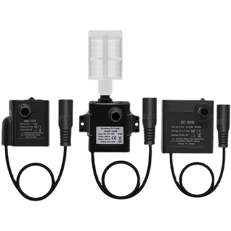 DC 12V Brushless Submersible 3W 1020 Mini Circulating Water Pump 1.5M Head for Aquarium Fountain Garden Hydroponics