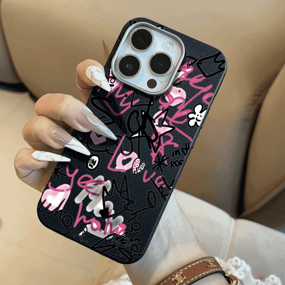 Retro-Graffiti-Y2K-Schutzhülle für iPhone 16 15 Pro Max Hüllen iPhone 17 11 12 13 ProMax 14 15 16 Plus 8 XS XR Stoßfeste TPU-Abdeckung – Detail 4