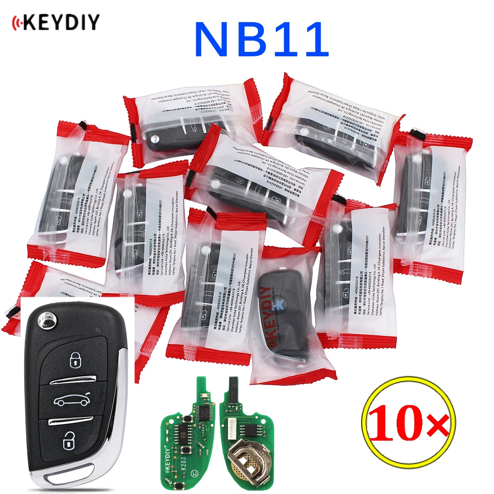 10 sztuk/partia KEYDIY NB serii zdalnego NB11 dla KD900 KD-X2 3 przycisk kluczyki NB11-3 z wielu Chip dla Peugeot/Citroen/Honda