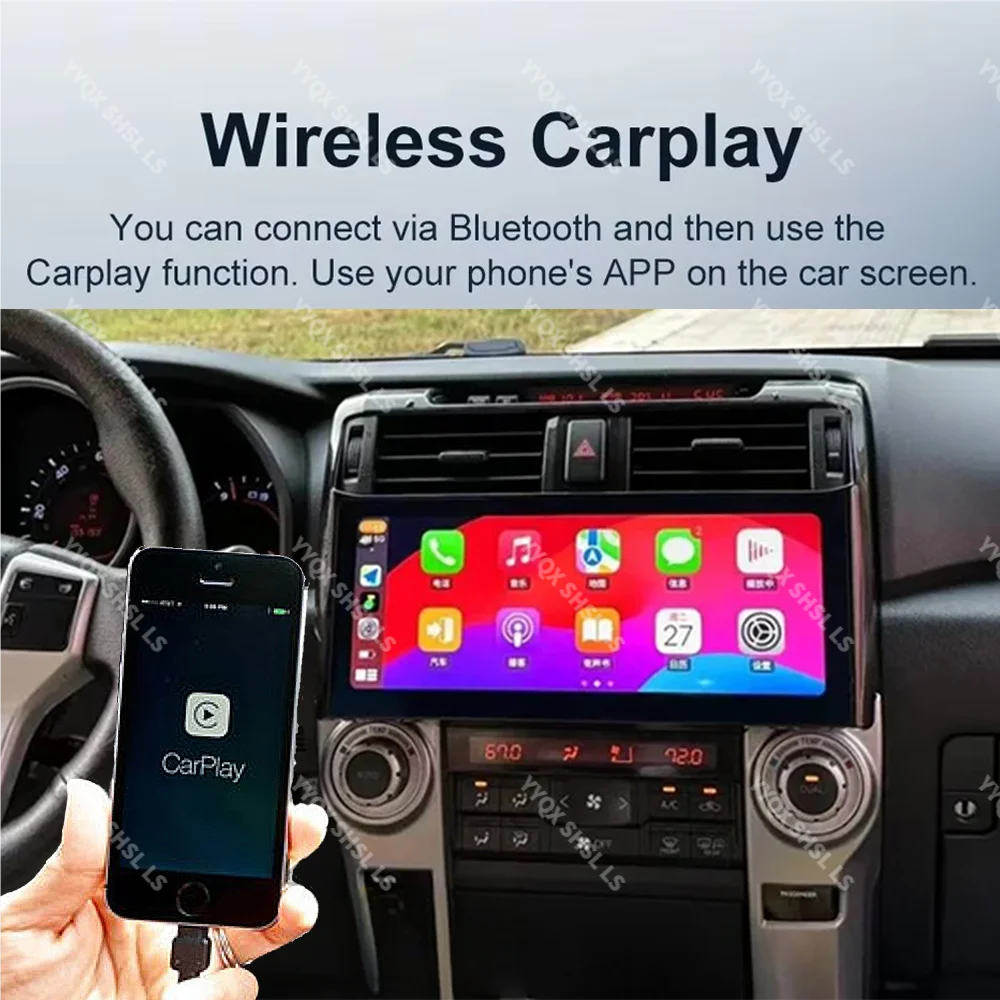 

For Toyota 4Runner 2010~2019 Double Knobs Android Auto Carplay Car Radio Automotive Multimedia Stereo Player GPS Navi Head Unit
