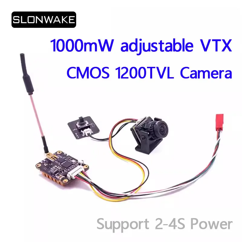 Ready to use 5.8G 1000mW Switchable adjustable fpv Transmitter with 2.1mm CMOS 1200TVL fpv Camera for RC Drone RC Car part