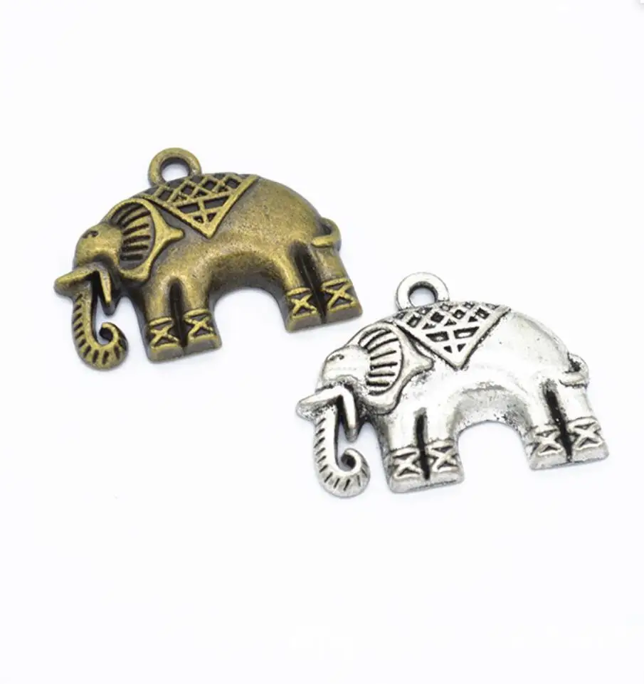 70pcs 26*20mm Three Color Metal Zinc Alloy Small Elephant Charms Fit Jewelry Animal Pendant Charms Makings F0151