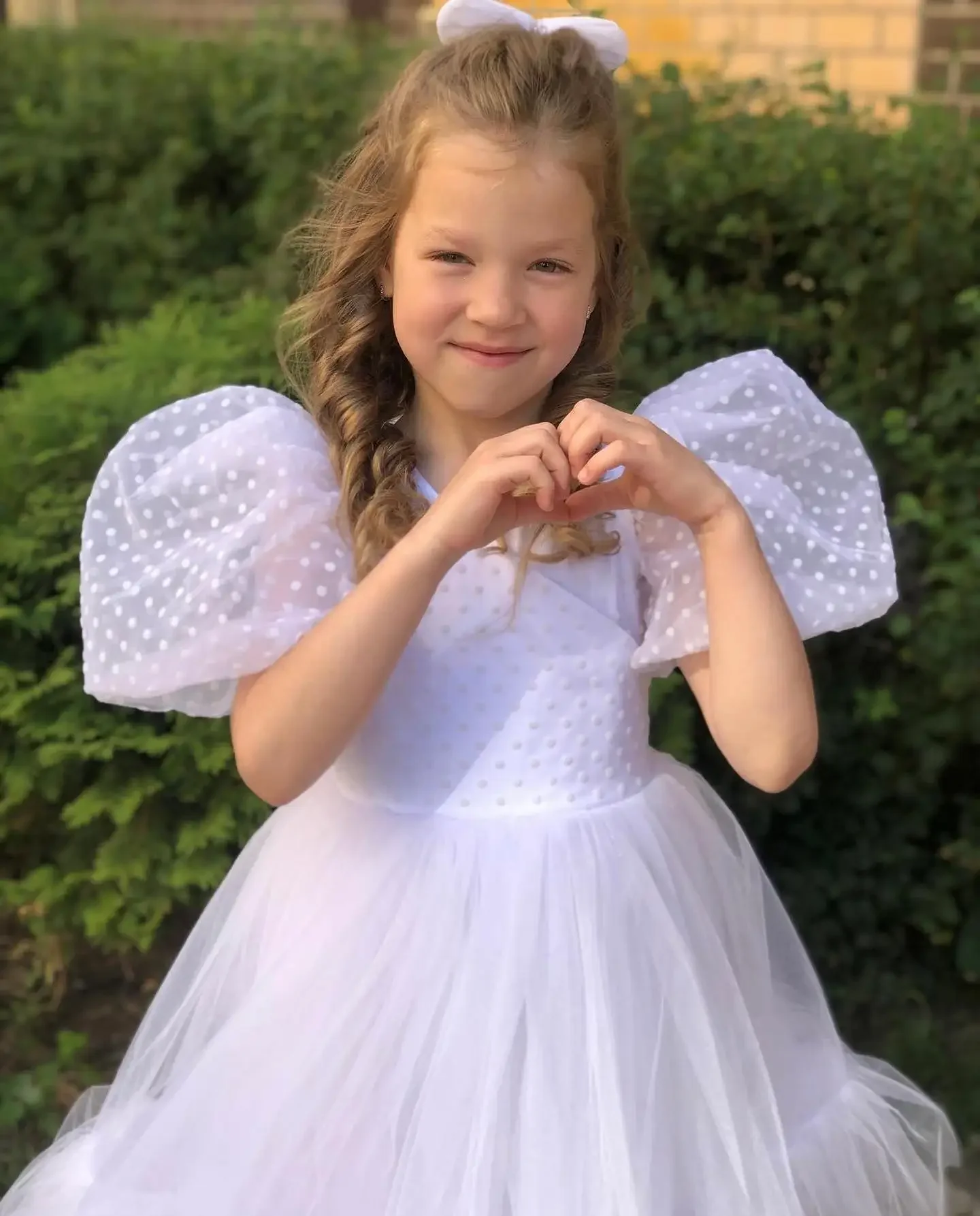 فستان فتاة الزهرة للحفلات البيضاء للفتيات بأكمام قصيرة وحفلات الزفاف الريفية من التول للفتيات فساتين الحفلات بطول الشاي #3