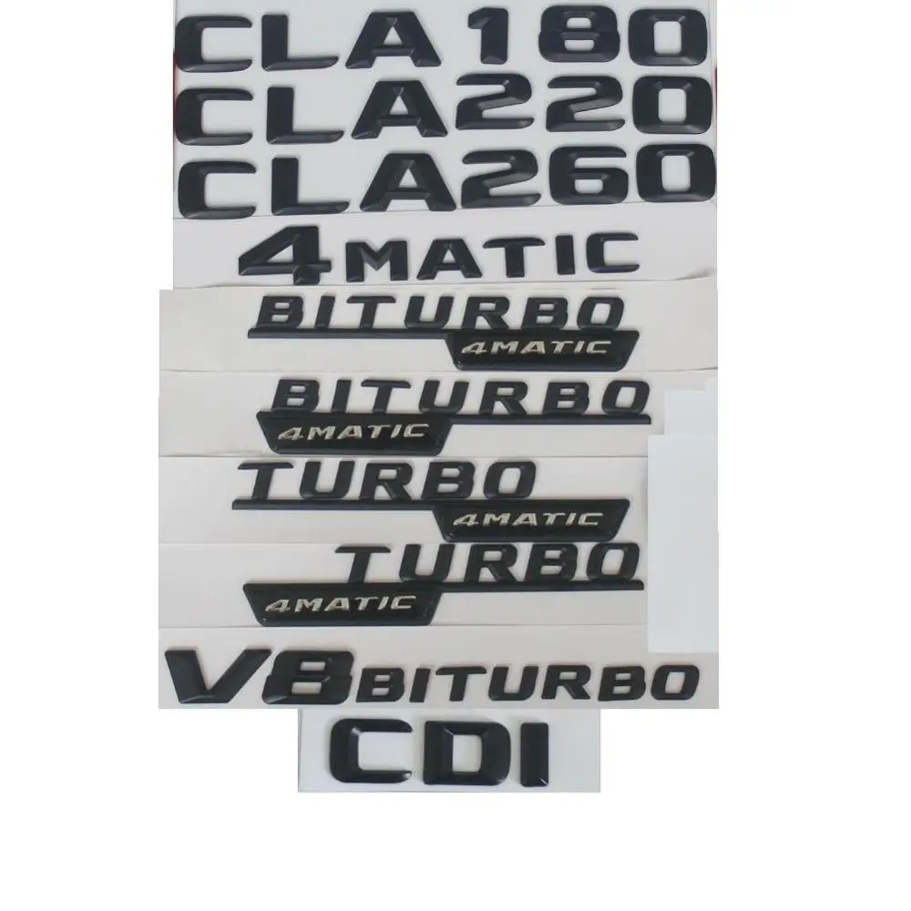 Letras 3D para Mercedes Benz W117 CLA180 CLA200 CLA220 CLA230 CLA250 CLA260 CLA280 CLA300, Símbolos CDI CGI 4MATIC, Emblemas