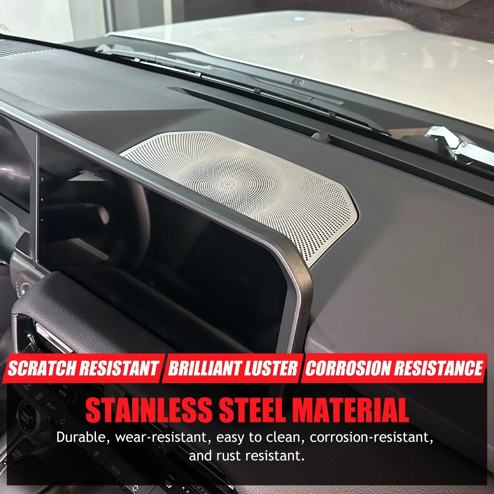 

1PCS Stainless Car Center Instrument Navigation Back Speaker Anti Dust Cover Trim Mesh For Toyota Land Cruiser LC250 2024+