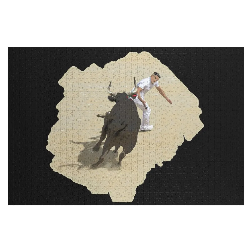 Camargue Französischer Stier Puzzle, personalisiertes Foto, Geschenk, Maßstabsmotoren, Holzname, individuelles personalisiertes Puzzle