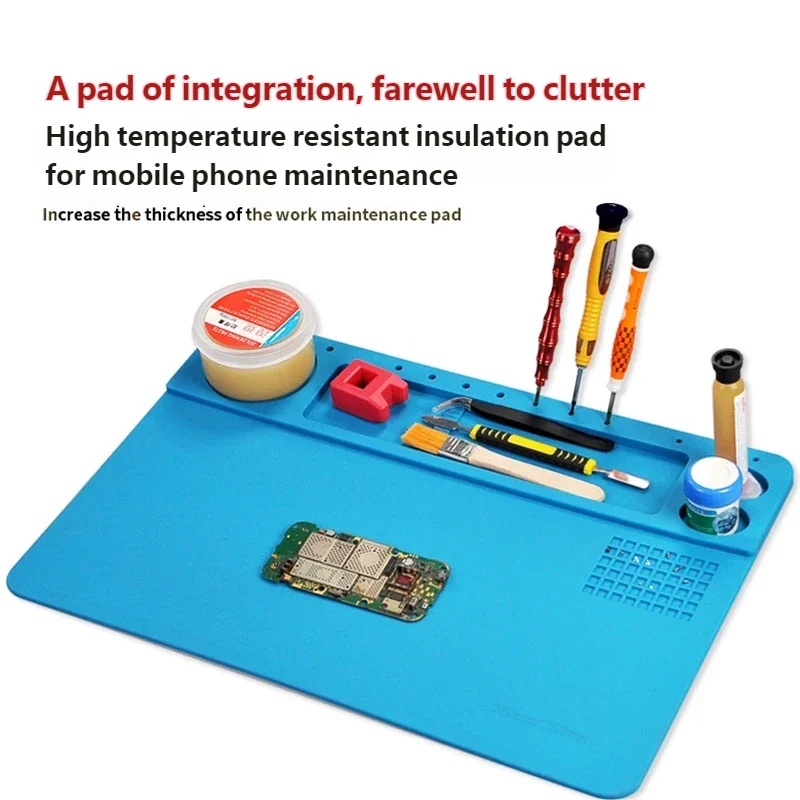 

TE-602 Maintenance Insulated Working Pad For Mobile Phone Tablet with Screw Positioning Grid High Temperature Resistance Mat