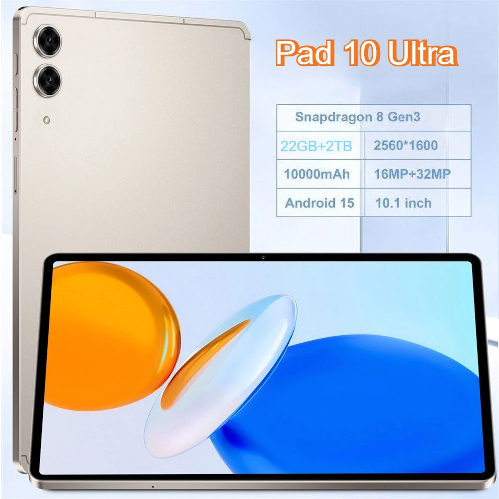 

Brand New Pad 10 Ultra 10.1 HD Global Version Android Tablet 10000mAh Battery 22GB+2TB Tablets 4G 5G Dual SIM WIFI For Kids PC