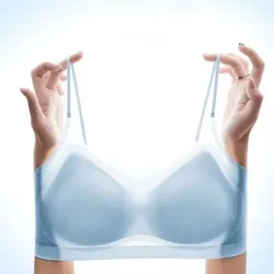 Ultra-thin 0.1CM Seamless Bras For Women Ice Silk Underwear Small Chest Sexy Lingerie Padded Push Up Tube Top Bra Intimates