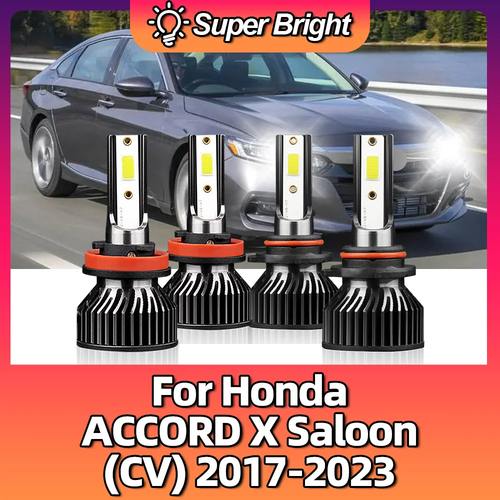 

10000LM Светодиодные Автомобильные фары 100W 12V Turbo Lamp 6000K White 12V для Honda ACCORD X Saloon (CV) 2017 2018 2019 2020 2021 2022 2023