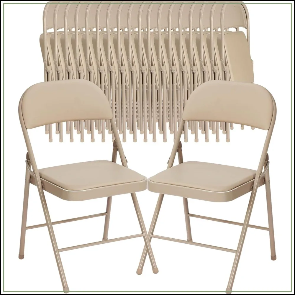 20 Pack Folding Chairs with Cushion Padded Metal Portable for Indoor Outdoor Party Wedding