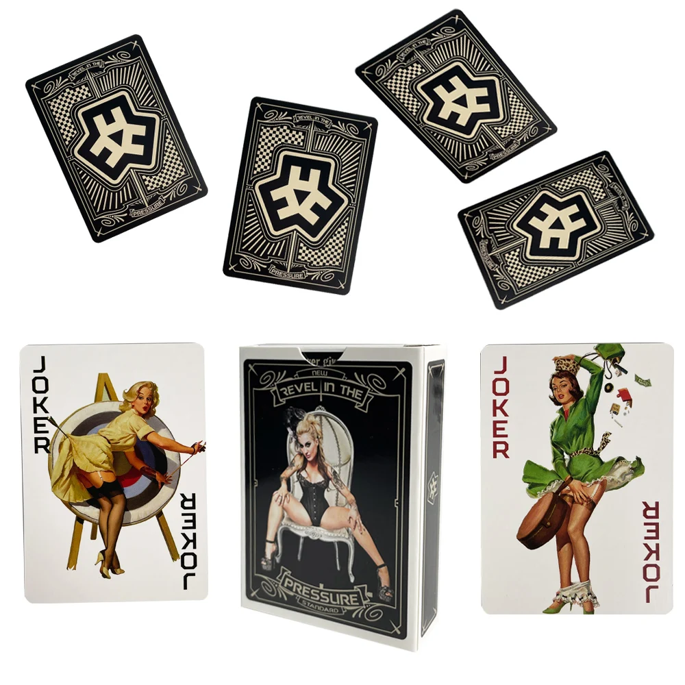 1Set Vintage Sexy Beautiful Lady Playing Cards Printing Board Game Poker Cards interesting Poker Playing Cards for Entertainment