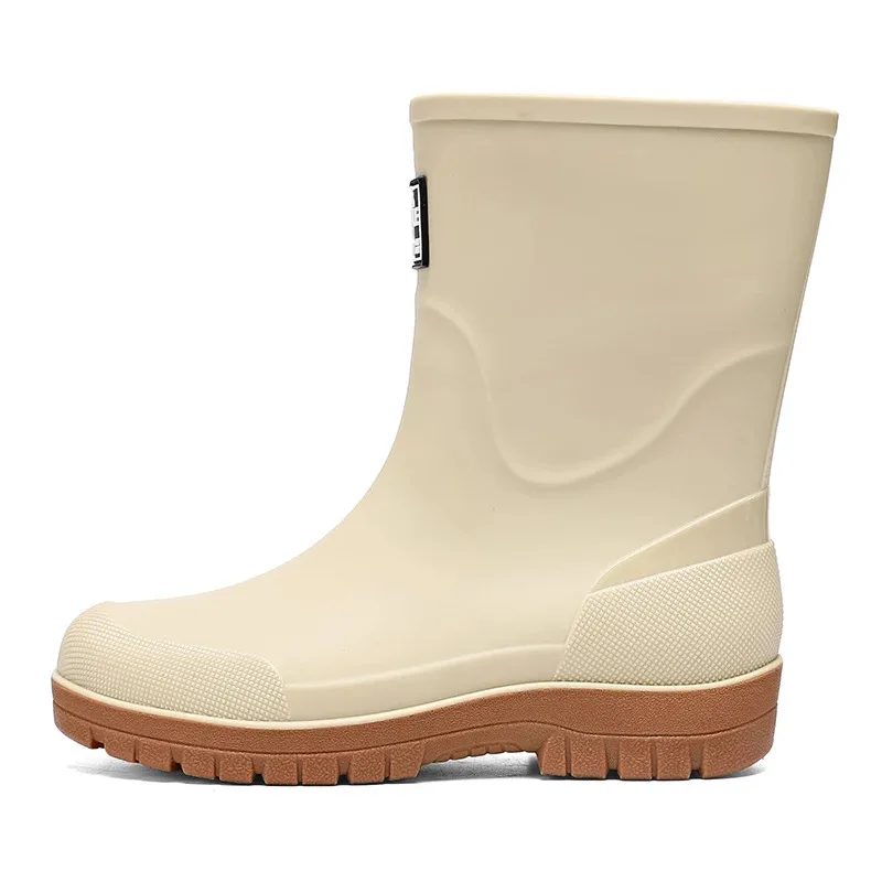 

Men'S Casual Sneakers New High-Top Waterproof Chef Shoes, Outdoor Rain Boots, Men'S Fashionable And Casual Men'S Boots