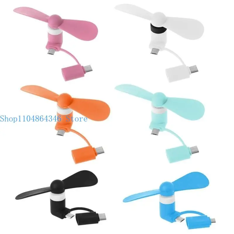 652F CellPhone Fan Type C Micro USB Cooling Fan Handheld CellPhone Cooling Small Fan