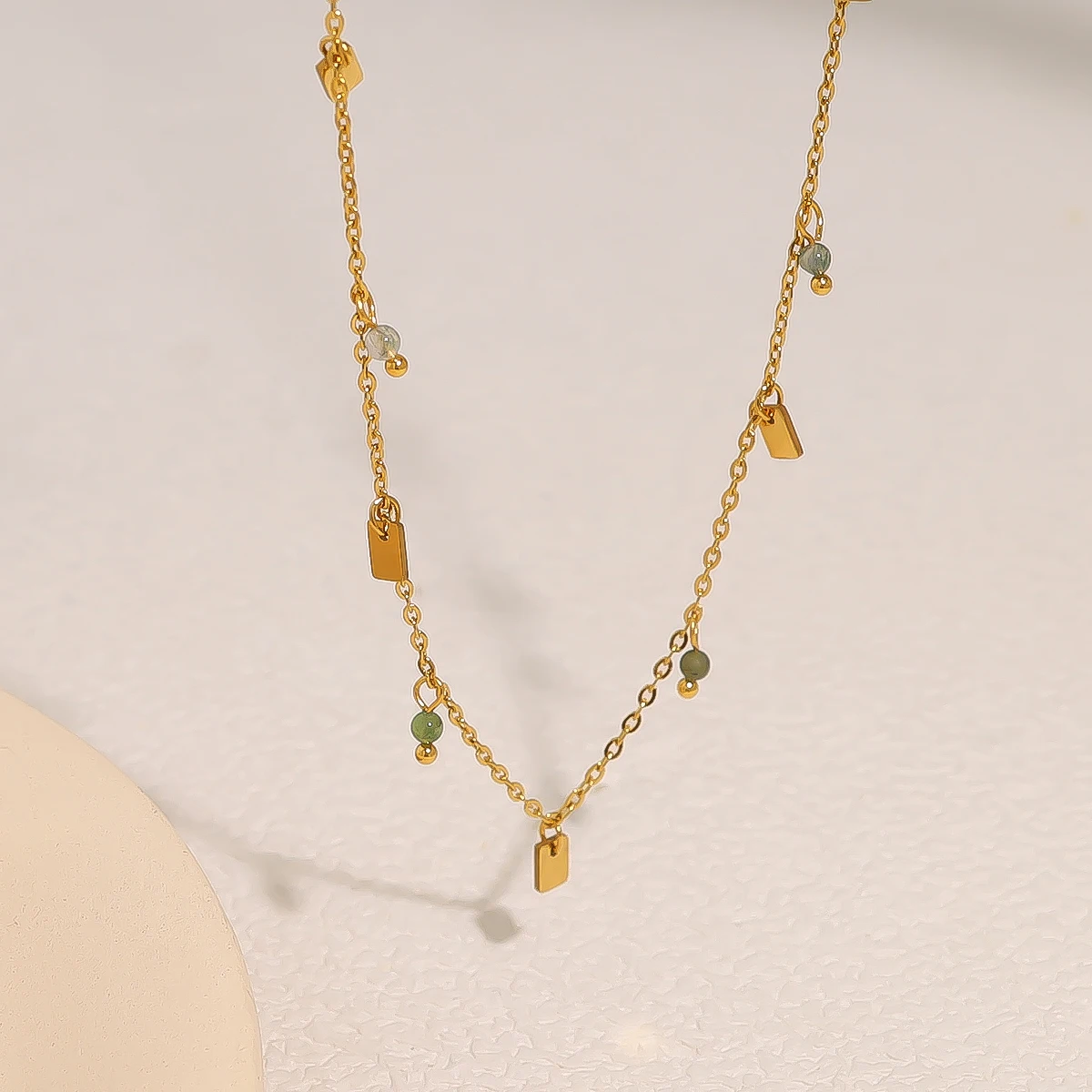 WILD & FREE Exquisite Stainless Steel Necklace for Women Glass Crystal Charms Elegant Jewelry 18K Gold Plated Waterproof