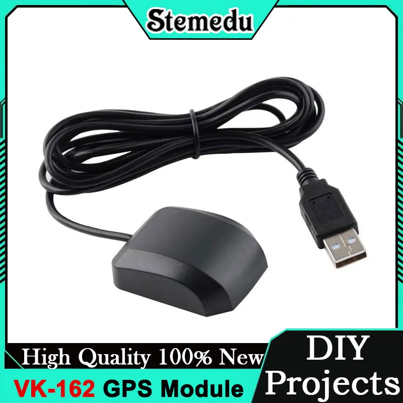 VK-162 USB GPS Receiver Dongle High-Sensitivity External Antenna Support Windows/Linux for Raspberry Pi Google Earth Navigation