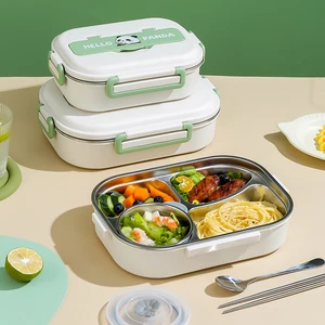 Thermische Lunchbox aus Edelstahl mit Besteck, Benediktbox der Hitzeerhaltung, Panda für Kinder, Schulpicknick, 2 Gitter, 4 Gitter, 5 Geländer 10 Hauptverkauf Panda Lunchbox - №6