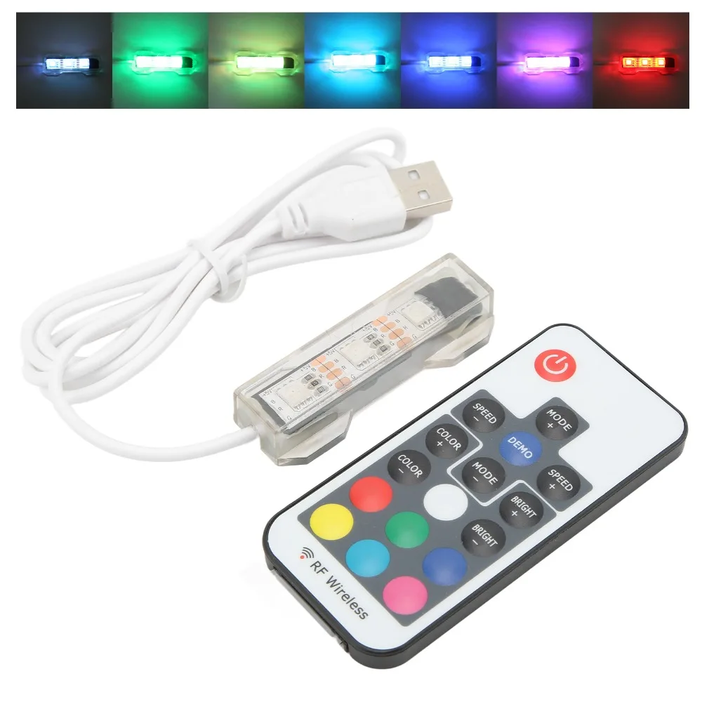 Colorful Light LED Aquarium Light LED Remote Control Micro Landscape Light Hex Square Blocks Split Type USB Charging Light