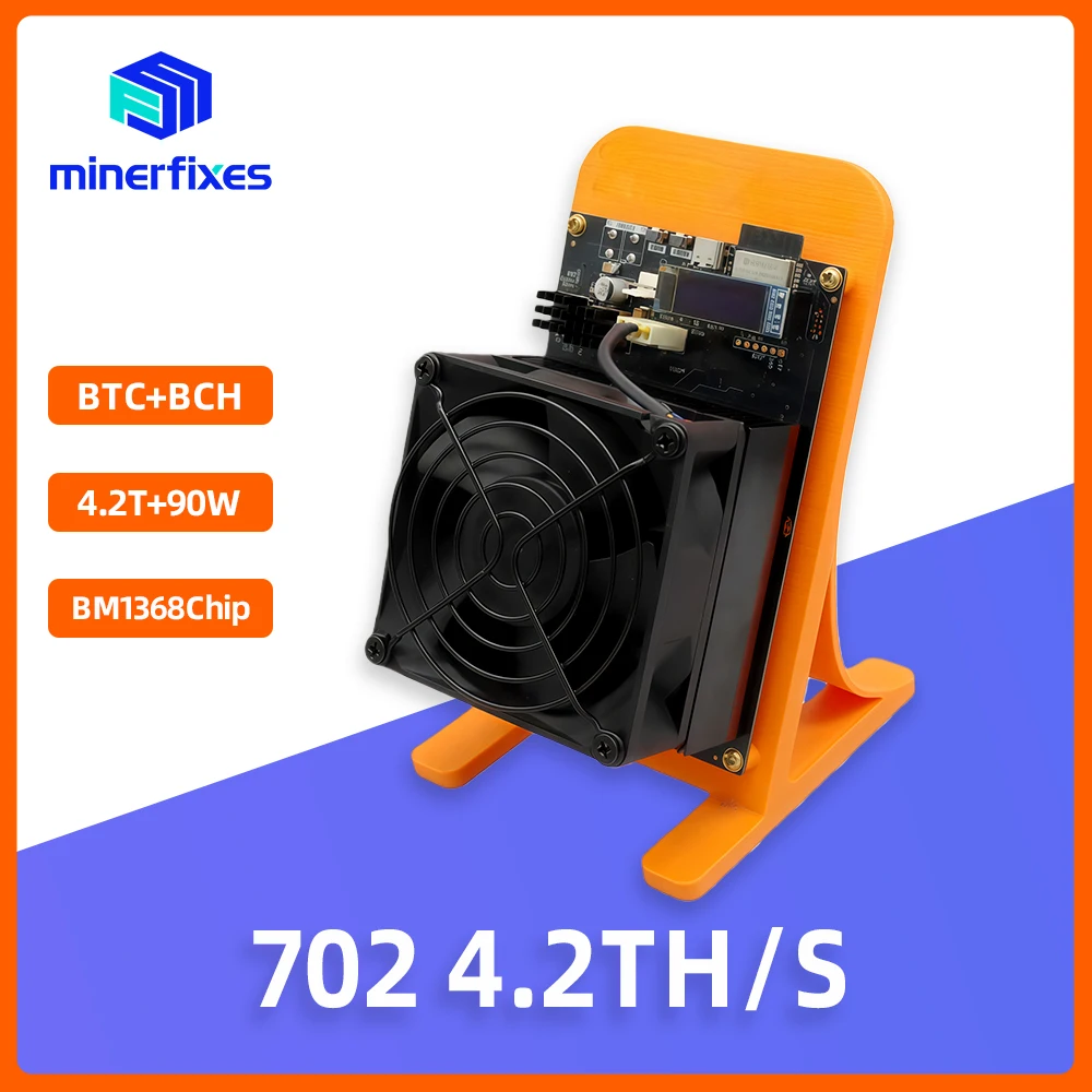 

Minerfixes Crypto Miner Bitaxesupra Hex 702 4.2TH/s 90W BM1368 Asic Chip Bitcoin Miner BTC Miners Lottery Solo Mining Machine