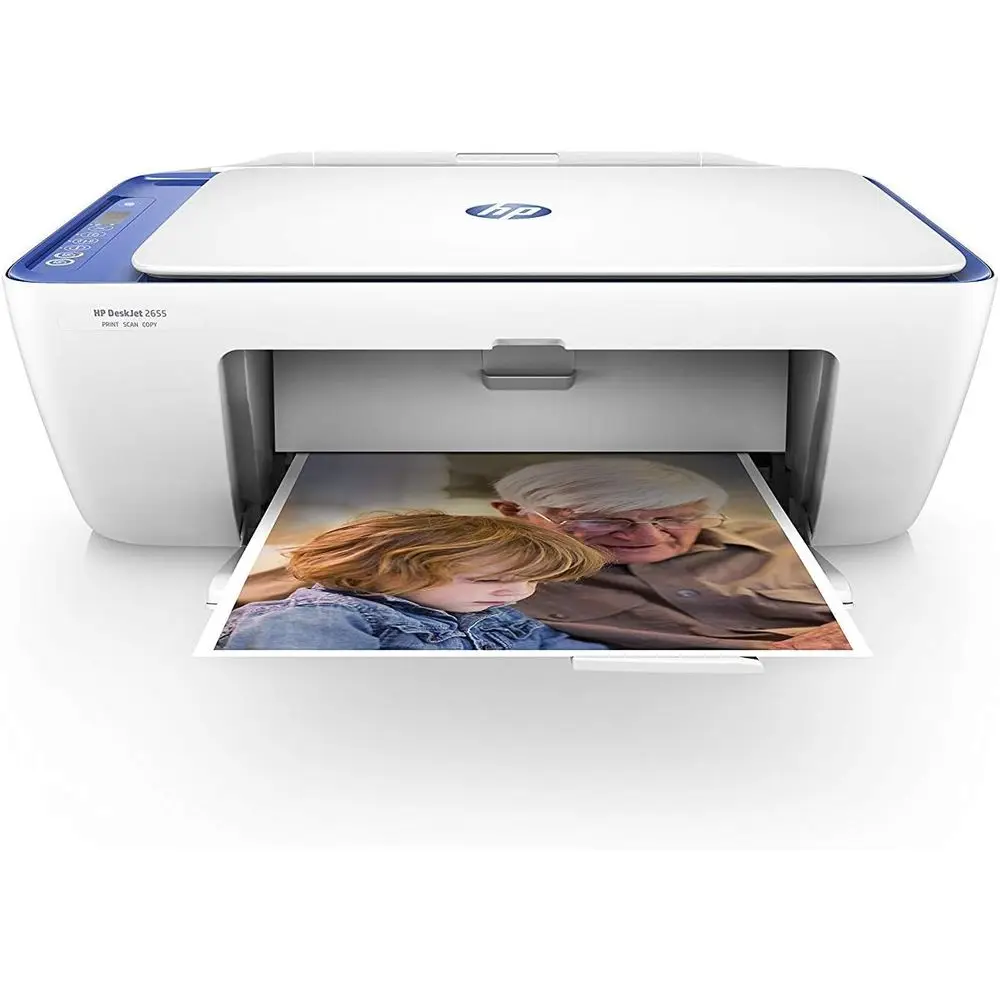 

DeskJet 2655 All-in-One Compact Printer, Ink, Works with Alexa - Noble Blue (V1N01A)