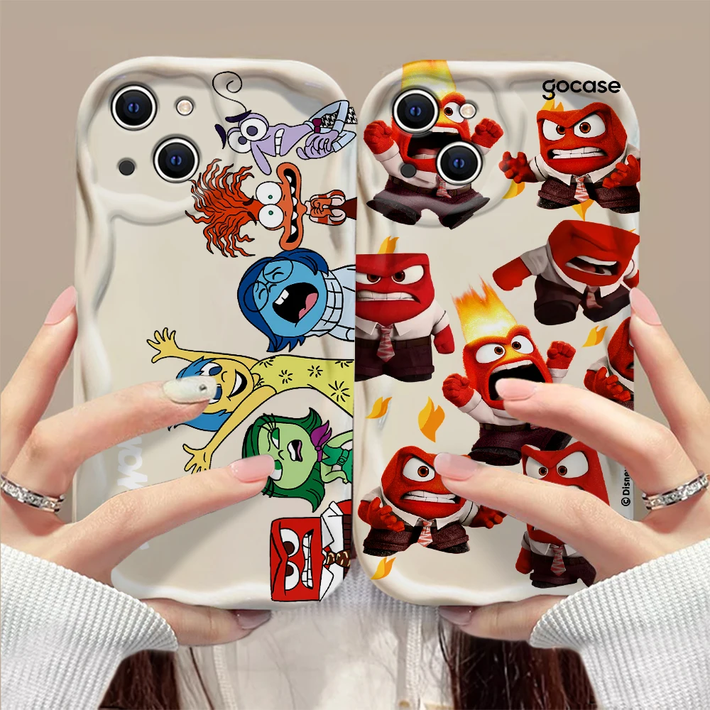 Anime Inside Out 2 3D Wave Case For Samsung A73 A72 A71 A55 A54 A53 A35 A34 A33 A25 A24 A23 A15 A14 A13 A05 A04 A03 4G 5G Cover