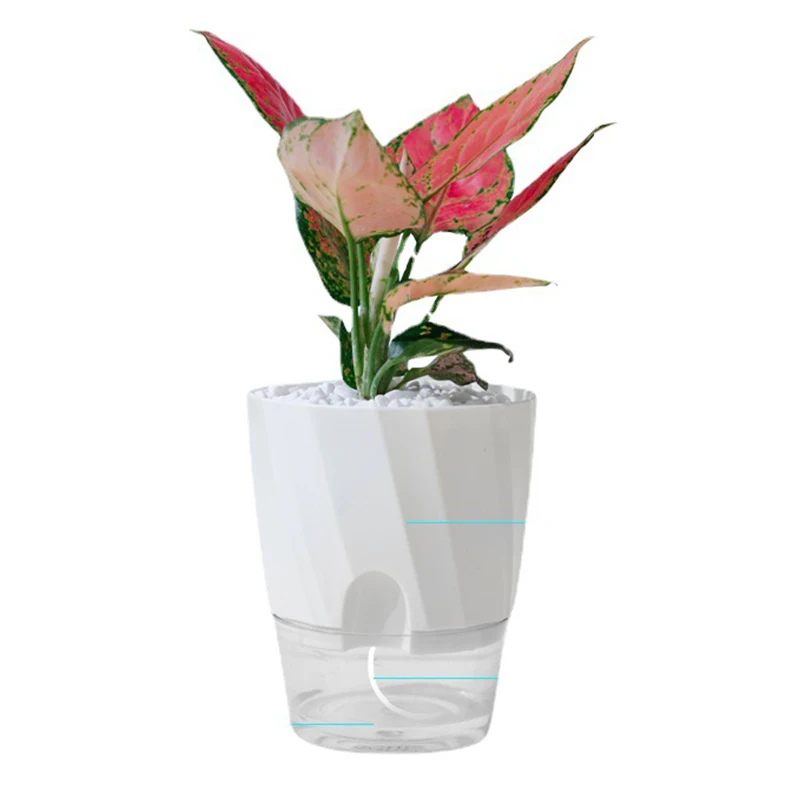 1pc nuovo stile nordico di atene pigro resina senza acqua assorbente automatico trasparente rotondo vaso di fiori idroponico in plastica