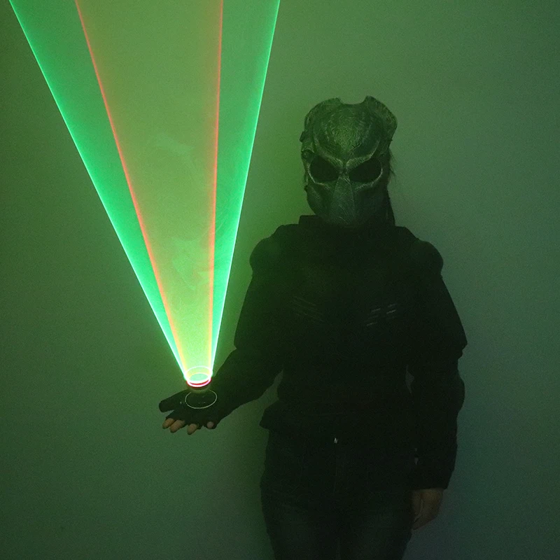 New Green Red Laser Vortex Gloves Finger Lamp Handheld Whirlwind  Auto Rotating Laser Gloves Light Up Birthday Party Laser Show view 2