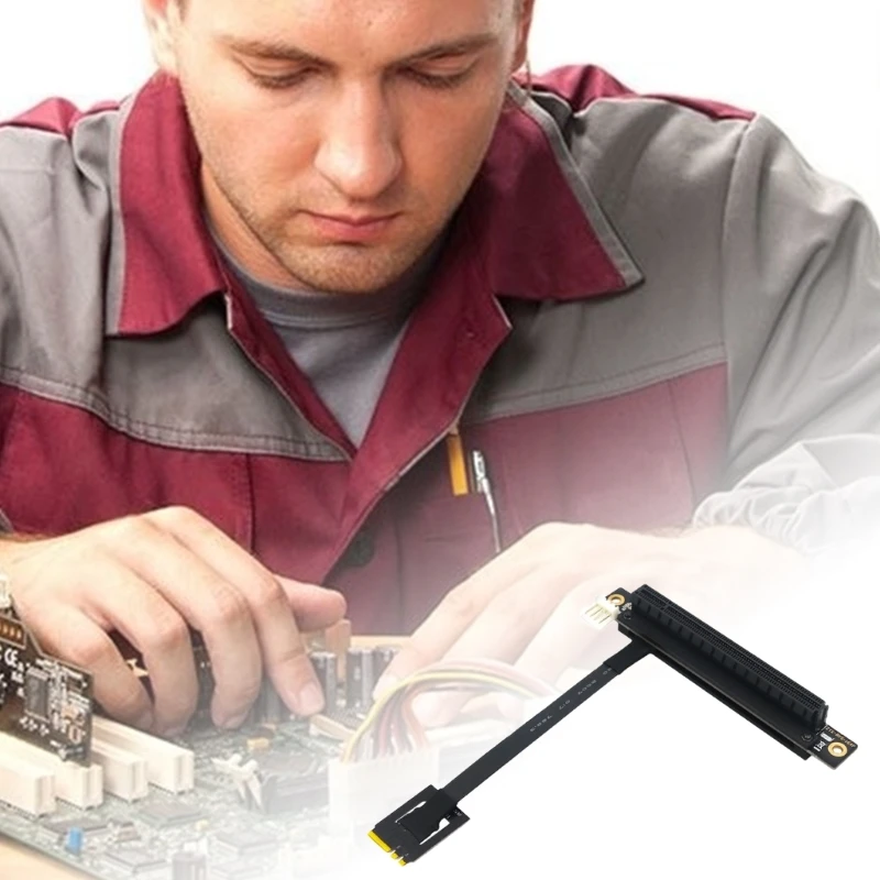 Scheda aggiuntiva da 270 gradi M.2 NGFF doppia chiave a PCIE 16X cavo adattatore connettori alimentazione per PCIE Tester