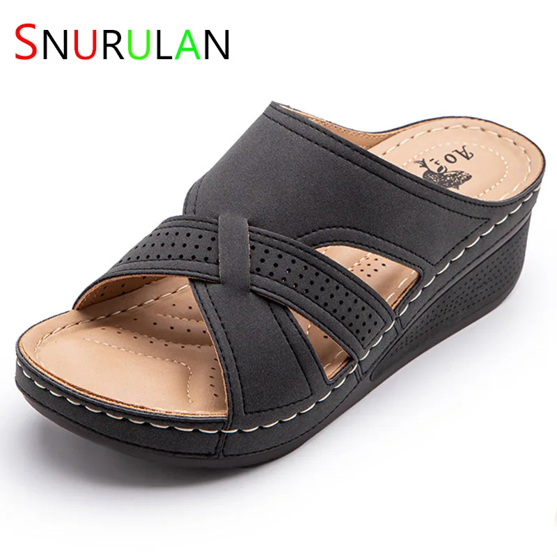 Women Comfy Platform Slides Casual Sandals Outdoor Wedges Flip Flop Orthopedic Bunion Corrector Slippers Sandales Femelles