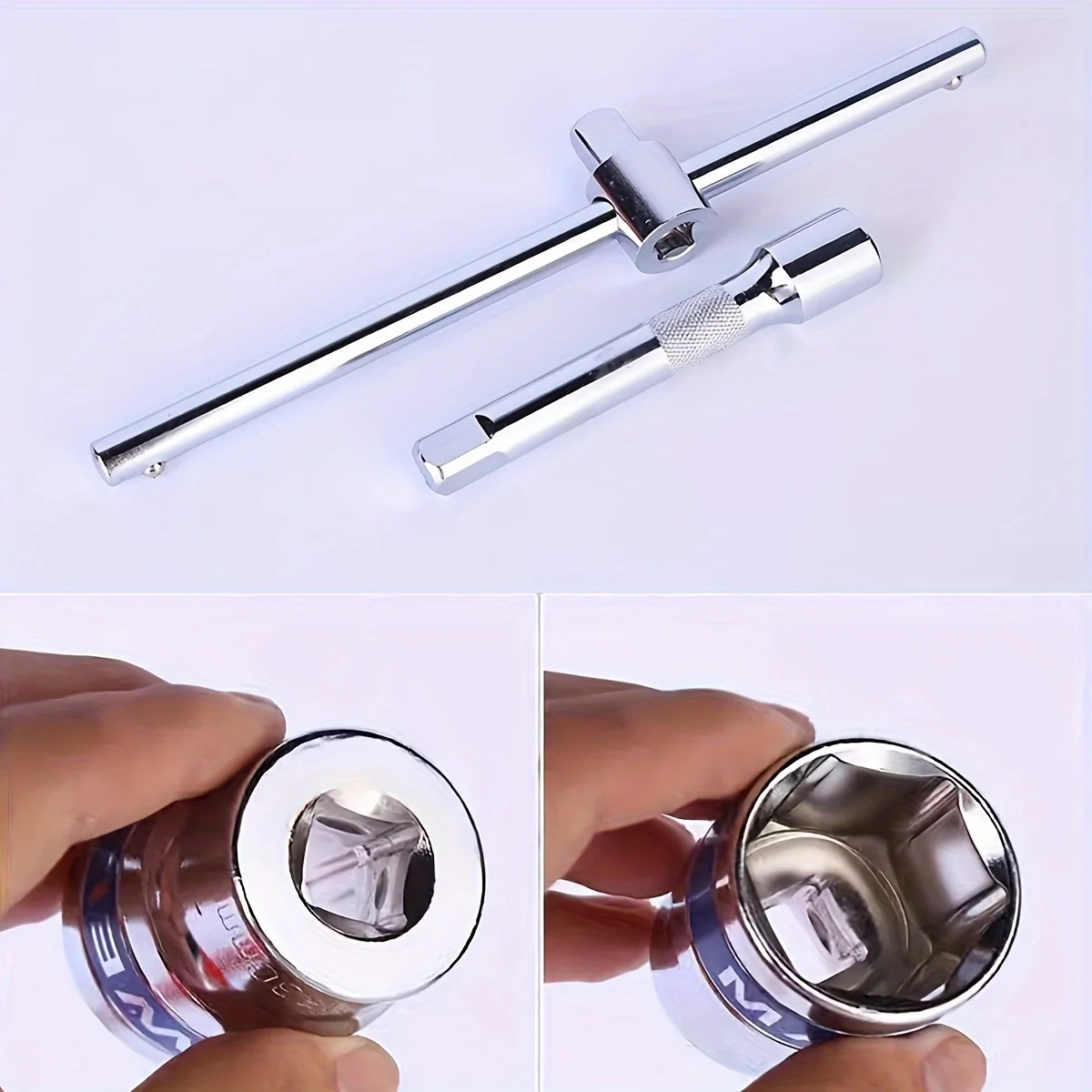 32pcs Mechanics Tool Set 1/2' Drive Deep Standard Sockets Ratchet Wrench Set Auto Repair Mechanic Tool Kits for Home And Car Use