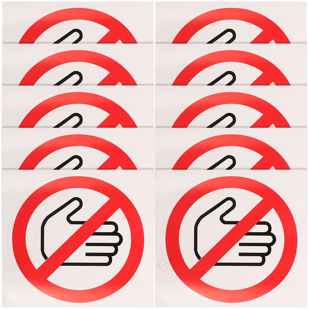 

10 Pcs Circle Stickers Safety Labels Decal Vinyl Please Do Not Touch Flash Warning Caution Baby