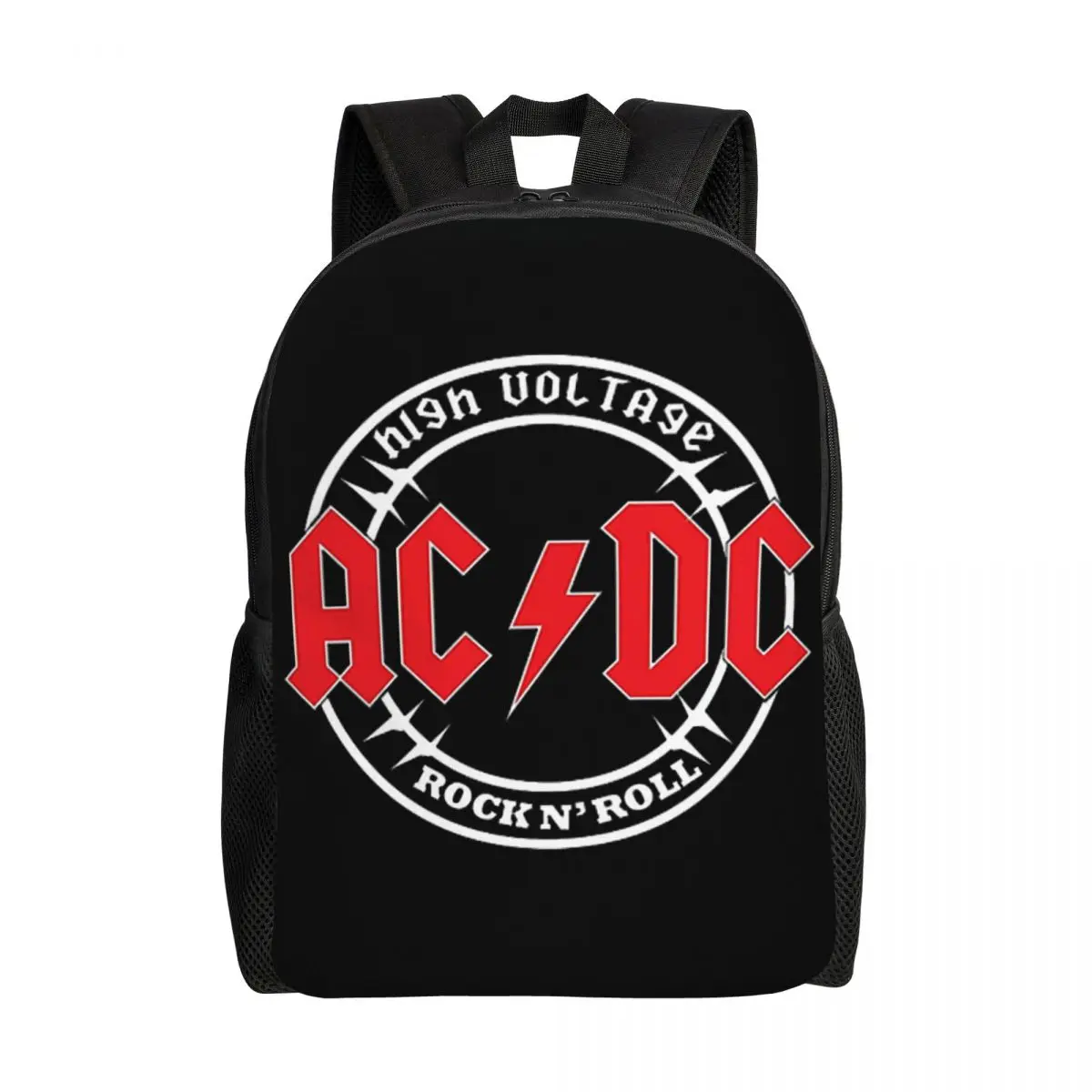 Print Vintage Rock AC DC Backpack for Girls Boys Heavy Metal Music Band College School Travel Bags Bookbag Fits 15 Inch Laptop