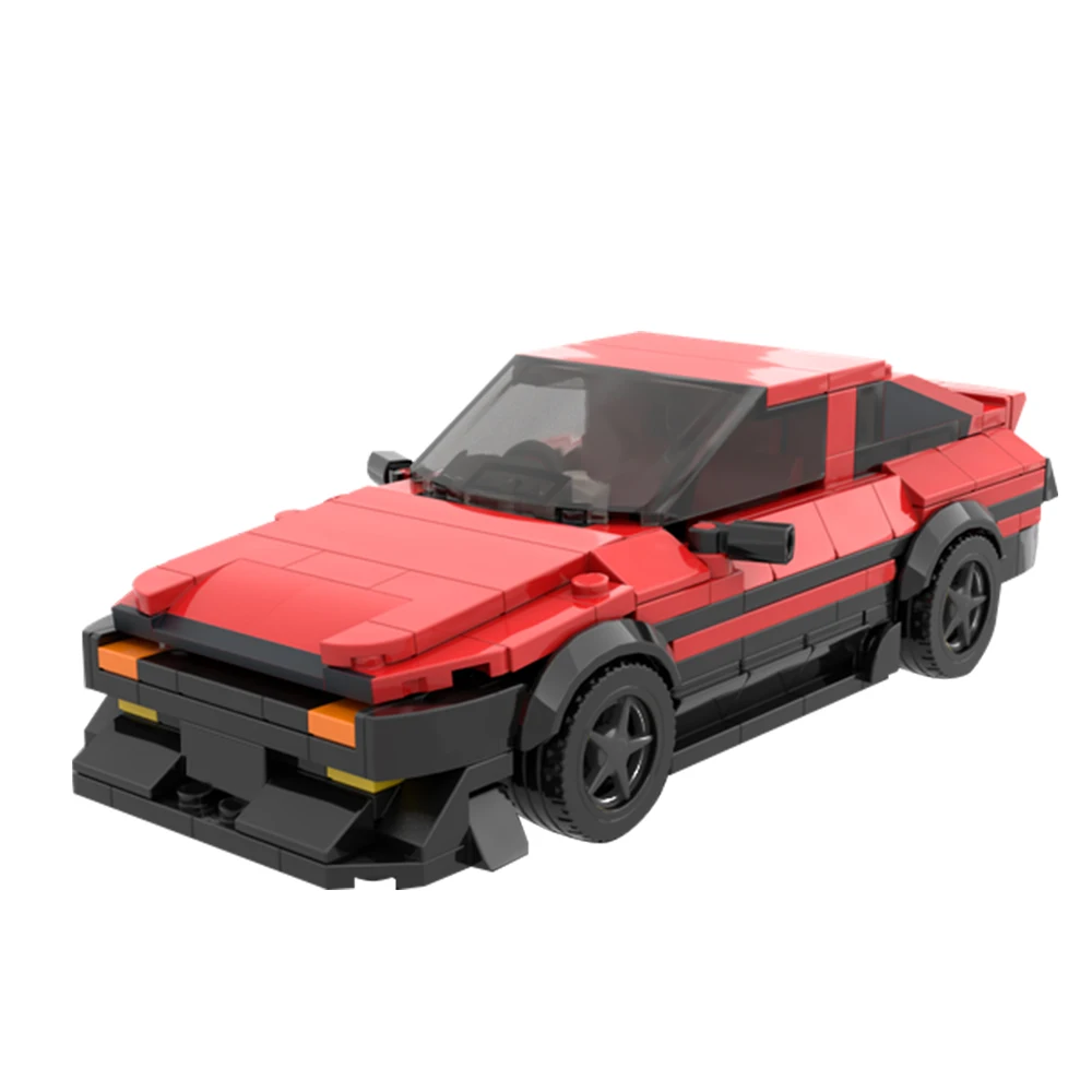 Gobricks MOC City Road Racing AE86 GT-Apex in Red Building Blocks Supra Speed The Fast Furious Bricks Toys for Boy Birthday Gift