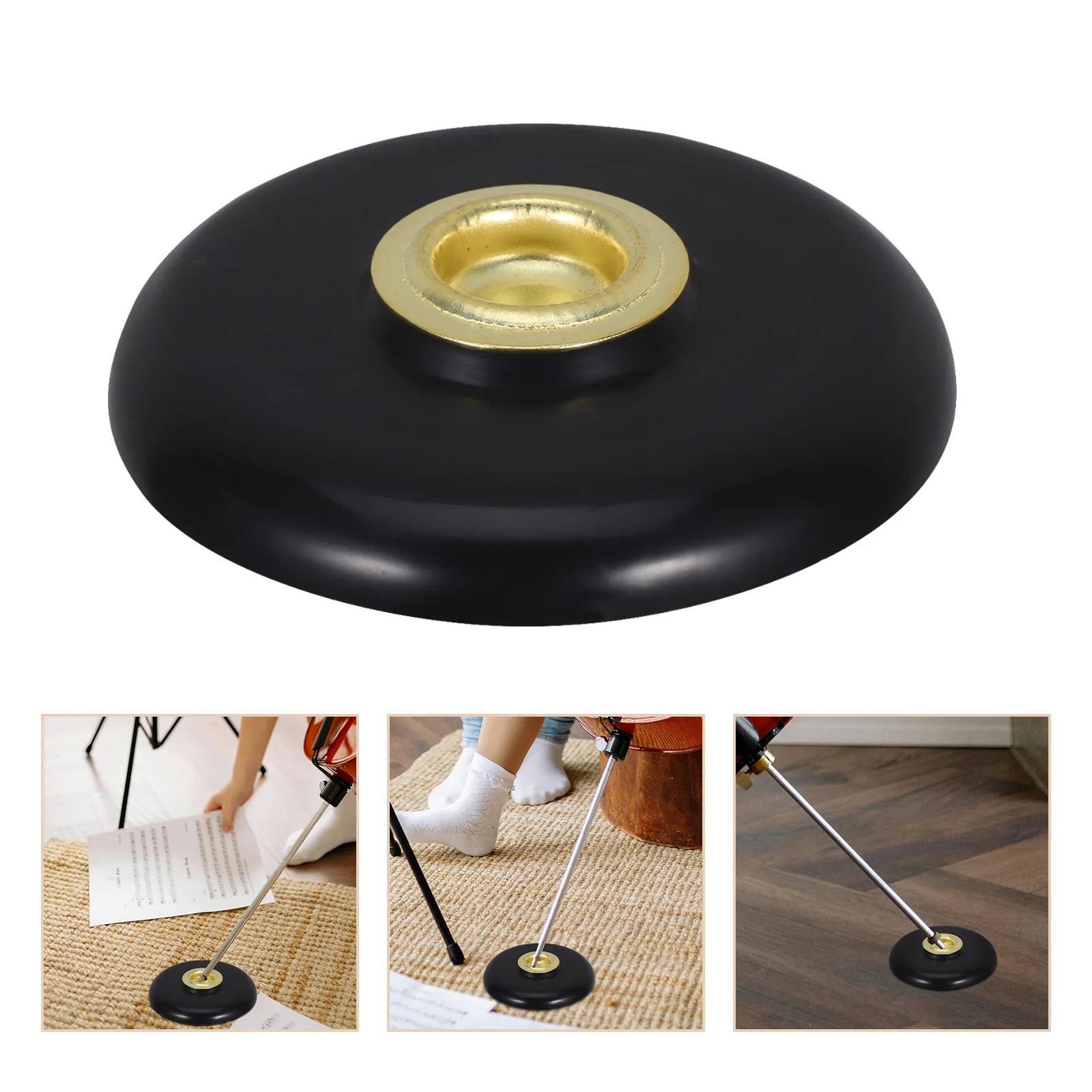 

Violoncello Cello Slide-proof Rug Pad Stop End Pin Stand Holder (Black) Cello slide proof pad Cello end pin stand