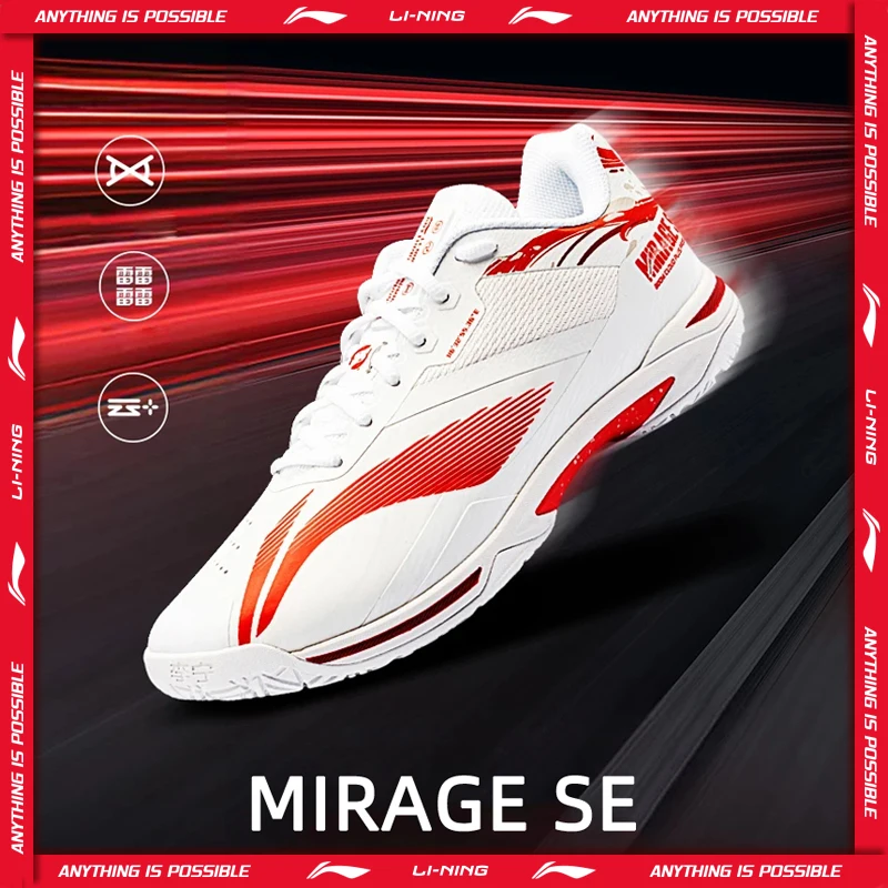 Li-Ning Unisex MIRAGE SE Badminton Shoes BOOM Shock Absorption Rebound Comfortable LiNing Men Women Professional Sneaker AYZU021