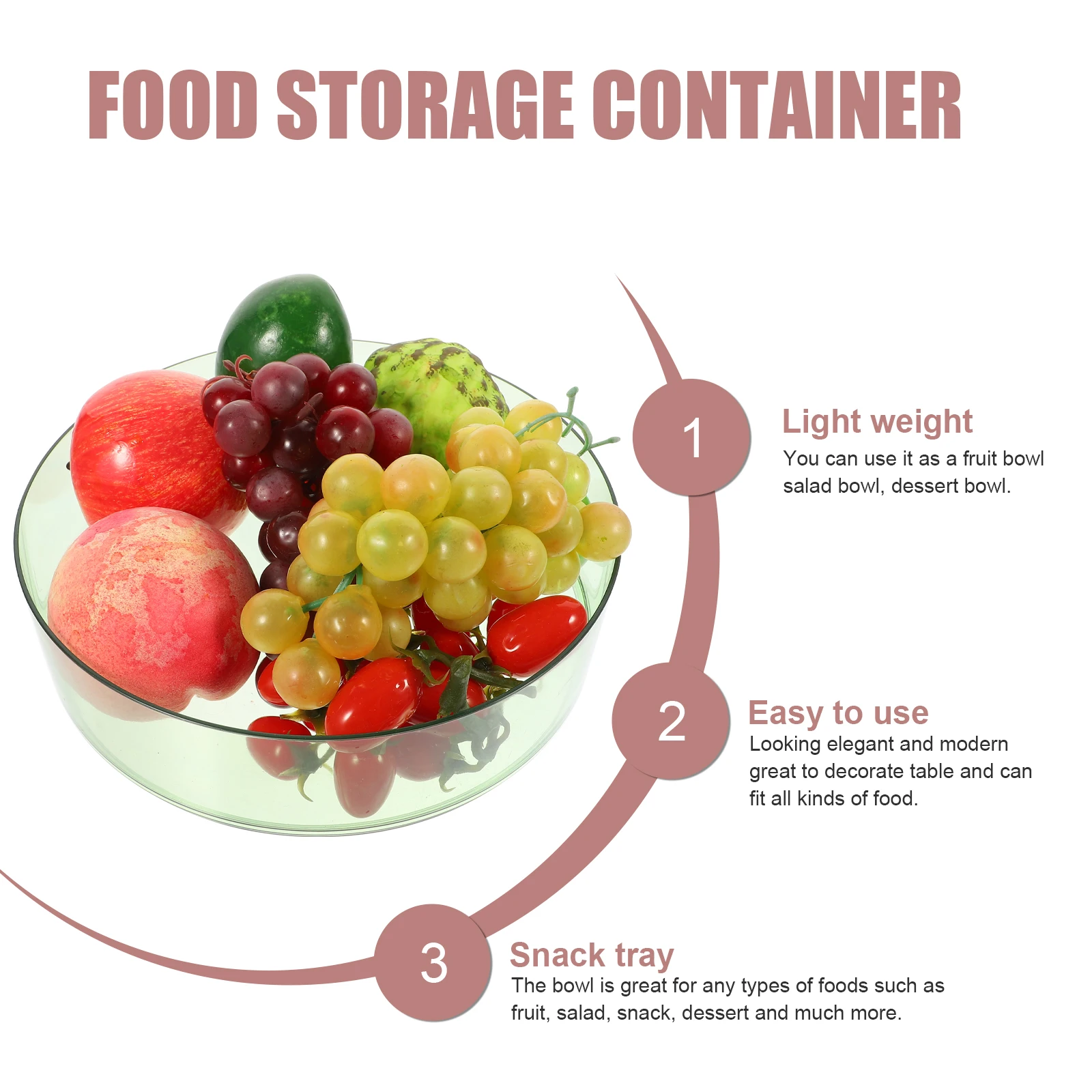 

1pcs Fruit Plate Living Room Dessert Serving Tray Plastic Snack Storage Holder Cupcake Candy Display Cake Holder Reusable Clear