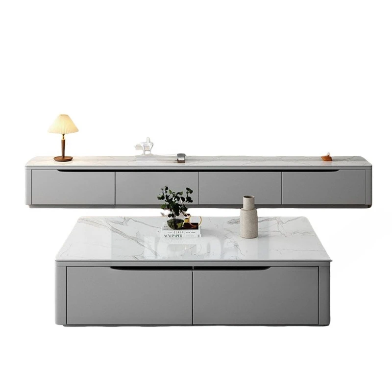 

Living room coffee table TV cabinet combination, small apartment floor-to-ceiling household coffee table