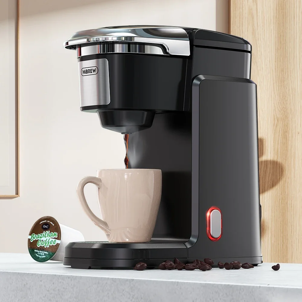 HiBREW Filter Coffee Machine Brewer for K-Cup Capsule& Ground Coffee, Tea Maker Hot Water Dispenser Single Serve Coffee Maker