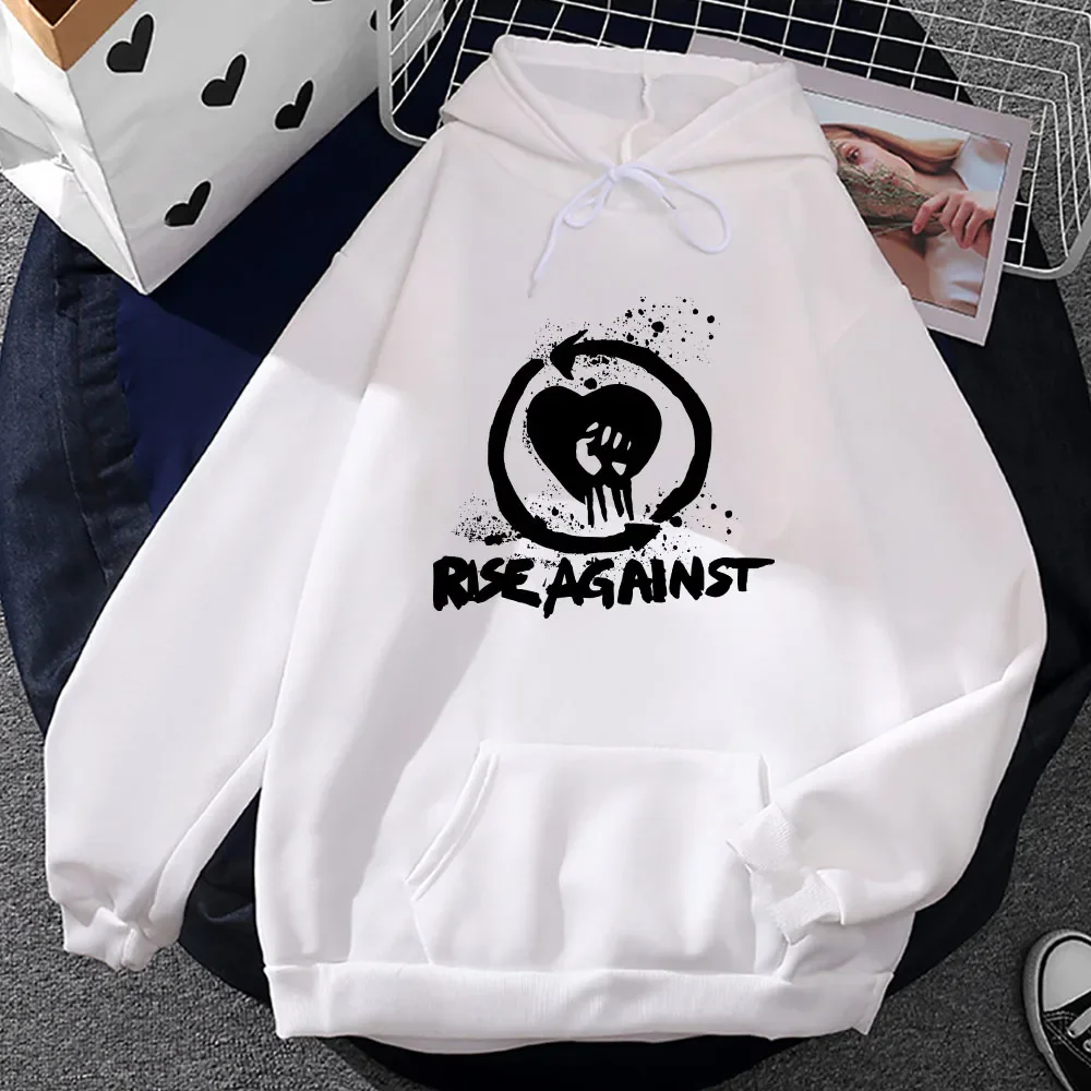 

Unisex Sweatshirt Fashion Style Winter Fleece Pullover Hip Hop Rise Against Graphic Hoodies Moletom Masculino Long Sleeve Hooded