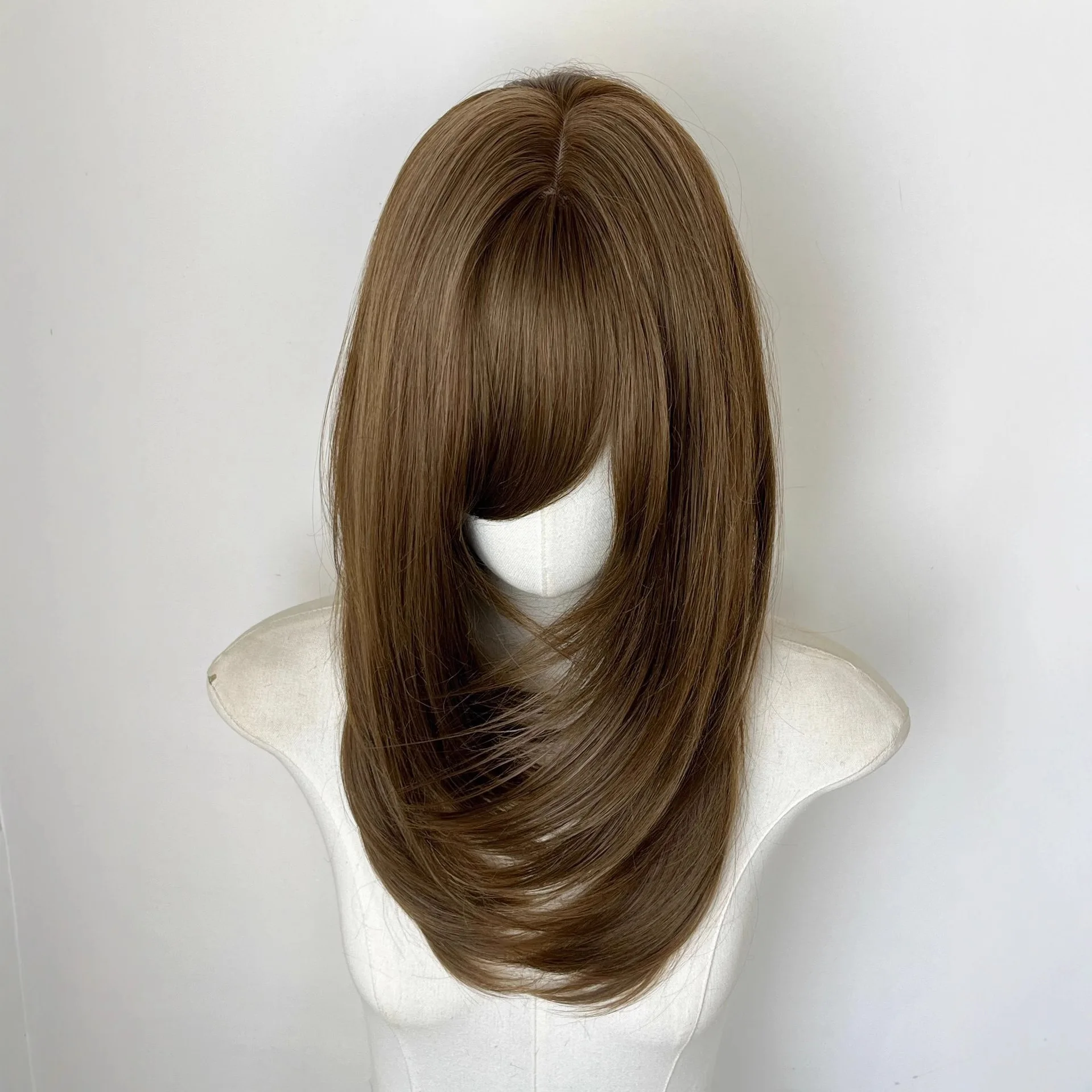 Asheky Lolita Wig with Bangs 20inch Short Wigs Layered Cut High Temperature Fibers Synthetic Wig Cute Cosplay Headband Wigs 가발