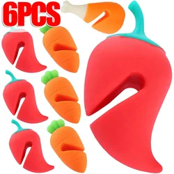 6/1PCS Cute Silicone Pot Cover Lifter Anti-spill Rack Pot Lid Holder Heat-resistant Boiled Anti-Overflow Stopper Kitchen Gadgets