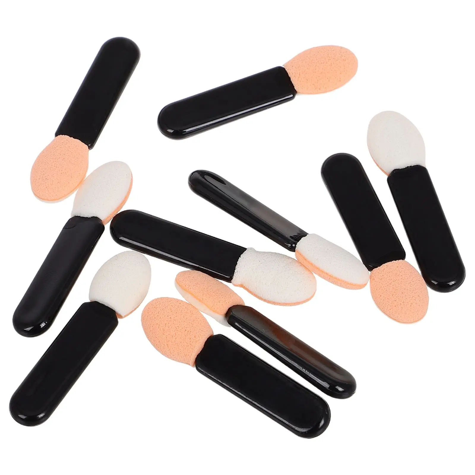 

10 Pcs Makeup Brush Eyeshadow Sponge Applicator Oval Tipped Round Smudge Pmma Blending
