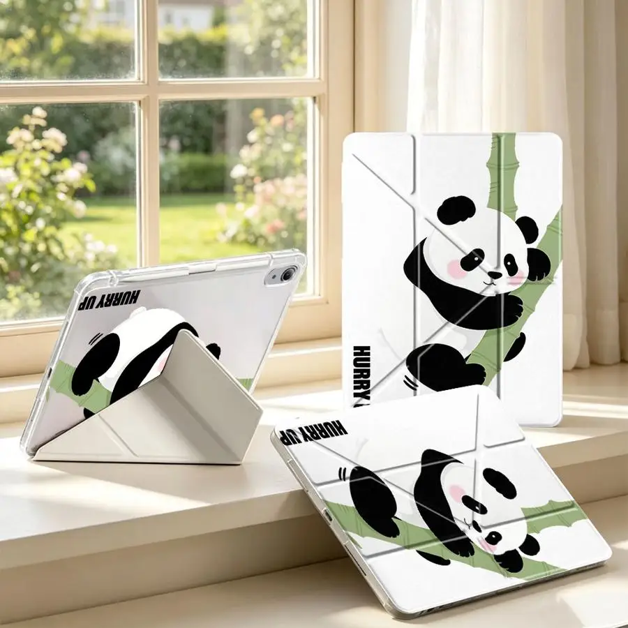 Tablet Case For Samsung Galaxy Tab S9 Plus A9 Plus S10 Lite S8 S7 FE A11 A8 With Pen Slot Cover Bamboo Panda