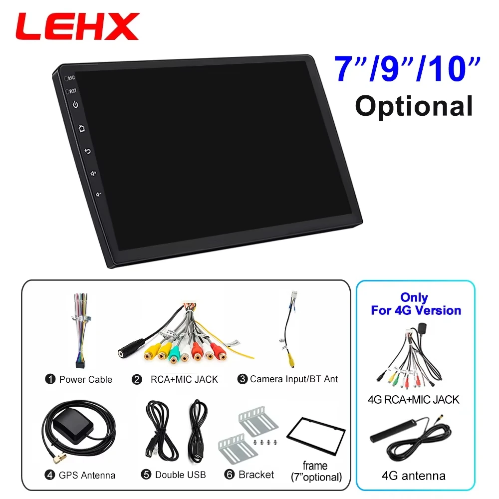 LEHX Wireless Carplay 2din Android 14 Car Radio Multimedia Video Player Universal 7/9/10 inch AutoRadio GPS Navigation 4G WiFi